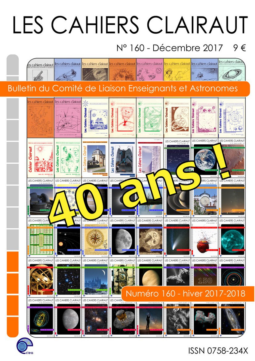 Cahiers Clairaut n° 160 Hiver 2017 - Spécial quarantième anniversaire