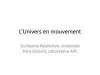 L'univers en mouvement